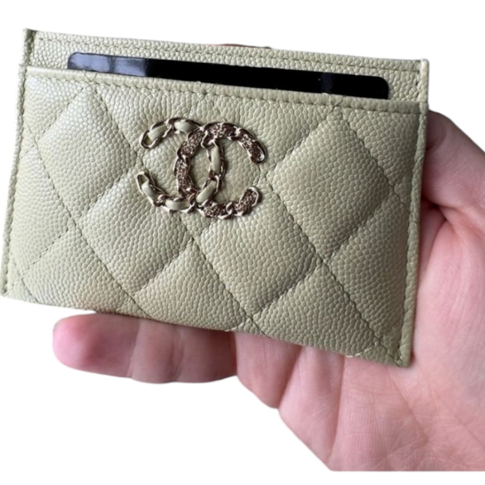 Chanel Caviar Card Holder In Mint Green - Full Inclusion - Rare! - Picture 11 of 11